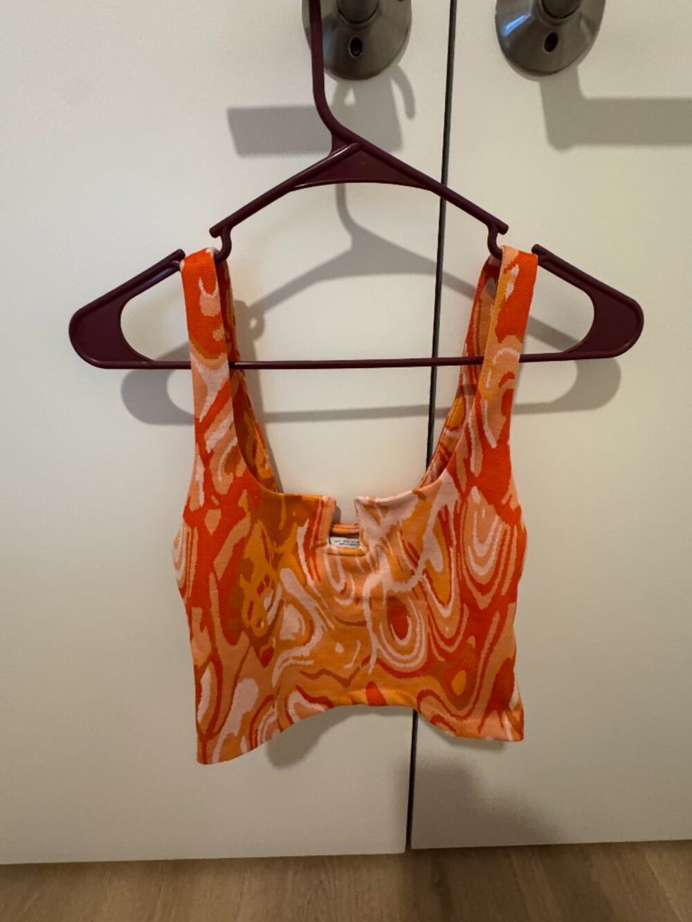 Zara Orange Retro Crop Top
